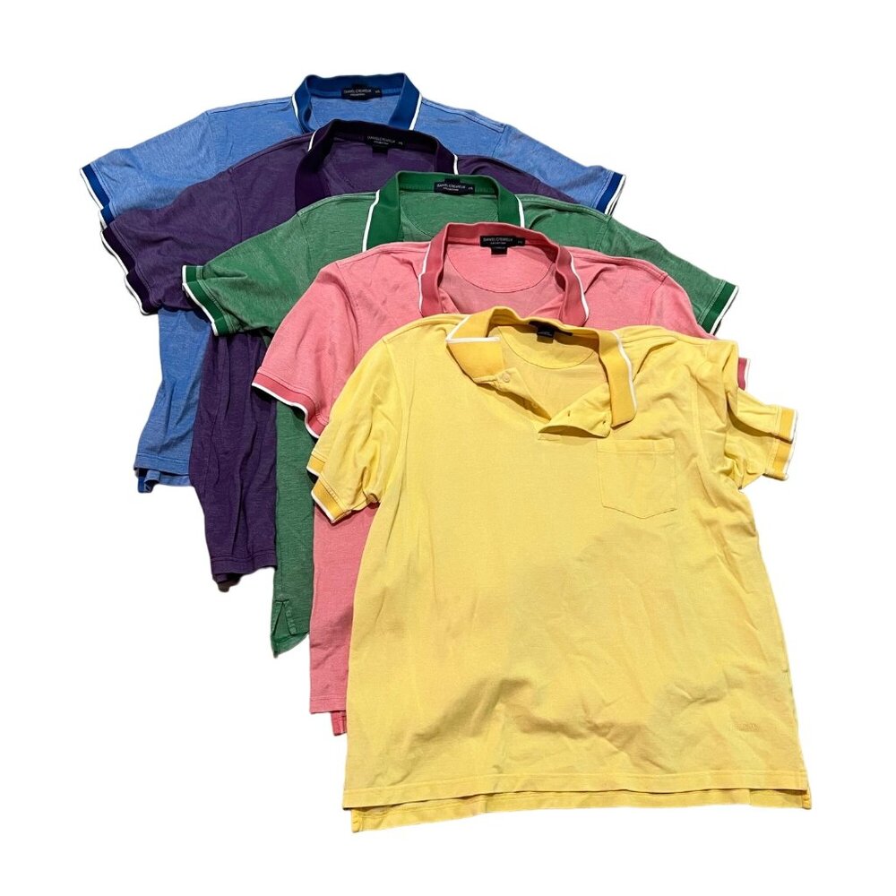 Daniel Cremieux 5 Primary Color Lot Short Sleeve Polo Shirt Mens Size 2XLarge
